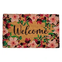 Natural Coir Blossoming Floral Welcome Doormat