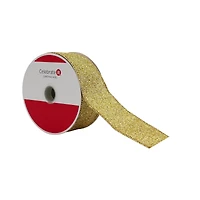 1.5" x 25ft. Champagne Wired Glitter Ribbon by Celebrate It®