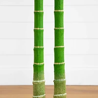 9ft. Potted Green Artificial Double Golden Cane Palm Tree