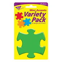 Trend Puzzle Pieces Mini Accents Variety Pack, 6 Packs of 36
