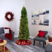 7.5ft. Pre-Lit Green Mountain Pine Artificial Christmas Tree, Clear LED Lights