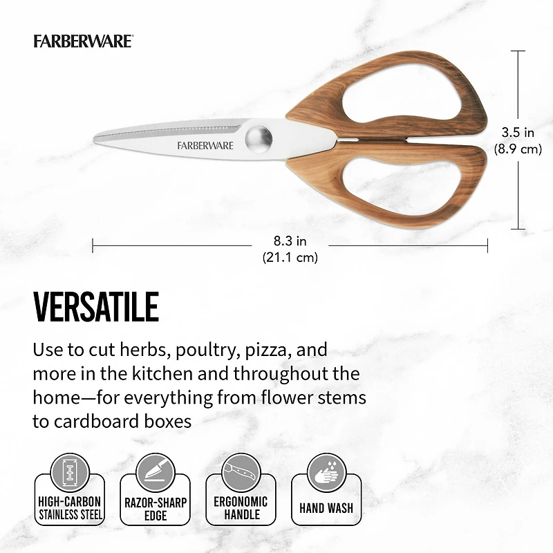 Farberware Faux Pecan All Purpose Shears