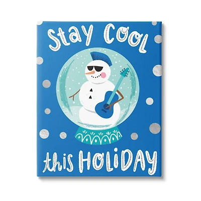 Stupell Industries Stay Cool This Holiday Musician Snowman Canvas Wall Art