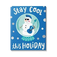 Stupell Industries Stay Cool This Holiday Musician Snowman Canvas Wall Art