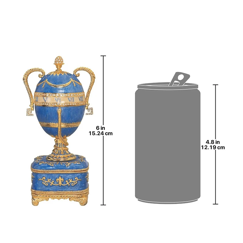 Design Toscano 6" Gold & Blue Katya's Imperial Enameled Egg