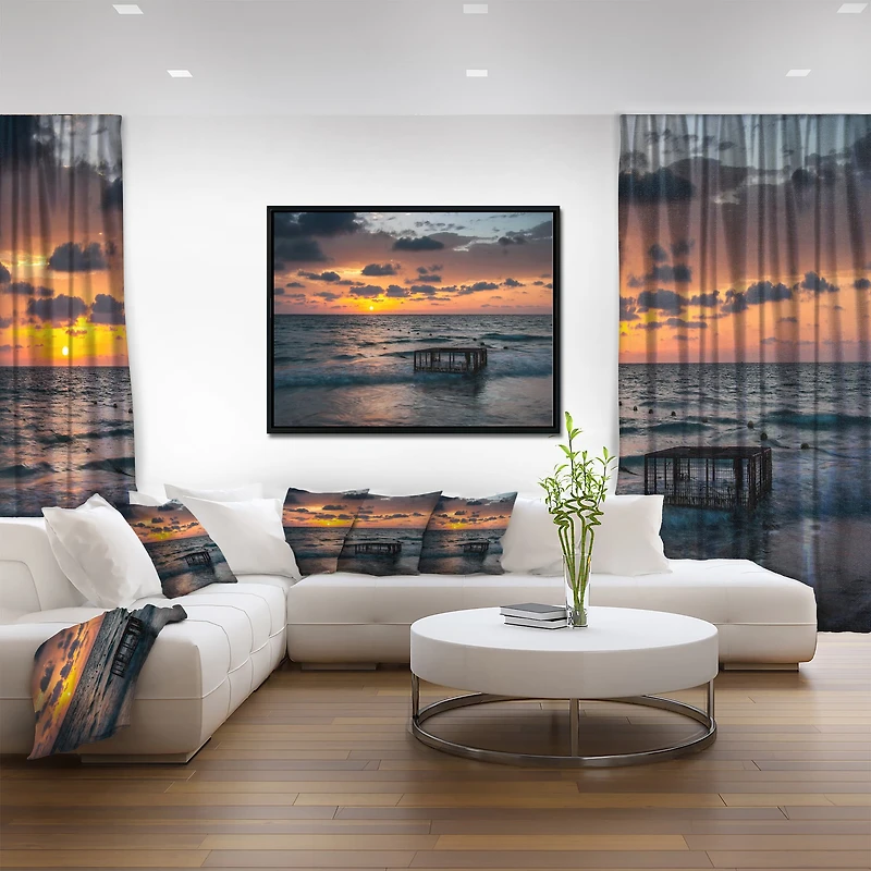 Designart - Tropical Beach with Empty Cage