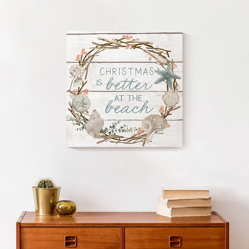 16" Christmas is Better at the Beach Canvas Wall Décor