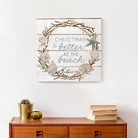 16" Christmas is Better at the Beach Canvas Wall Décor