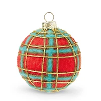 Christmas Peppermint Plaid Ball Ornament Felting Kit by Loops & Threads®