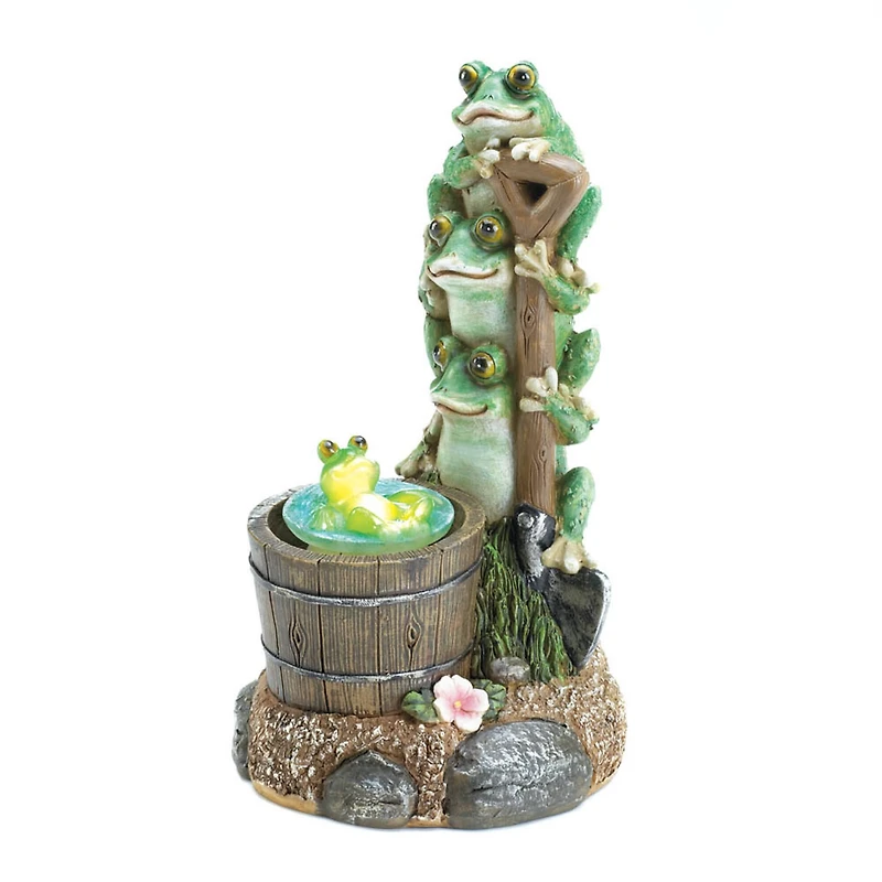 9.5" Solar Rotating Frog Garden Décor