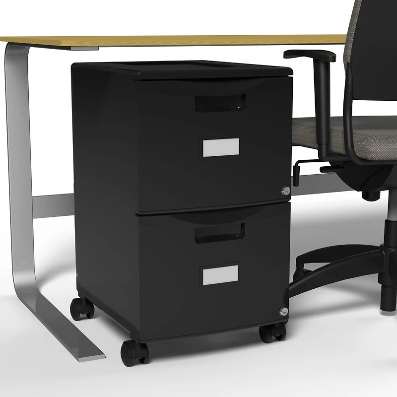 Storex 2-Drawer Black Mobile File Cabinet