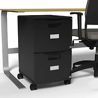 Storex 2-Drawer Black Mobile File Cabinet