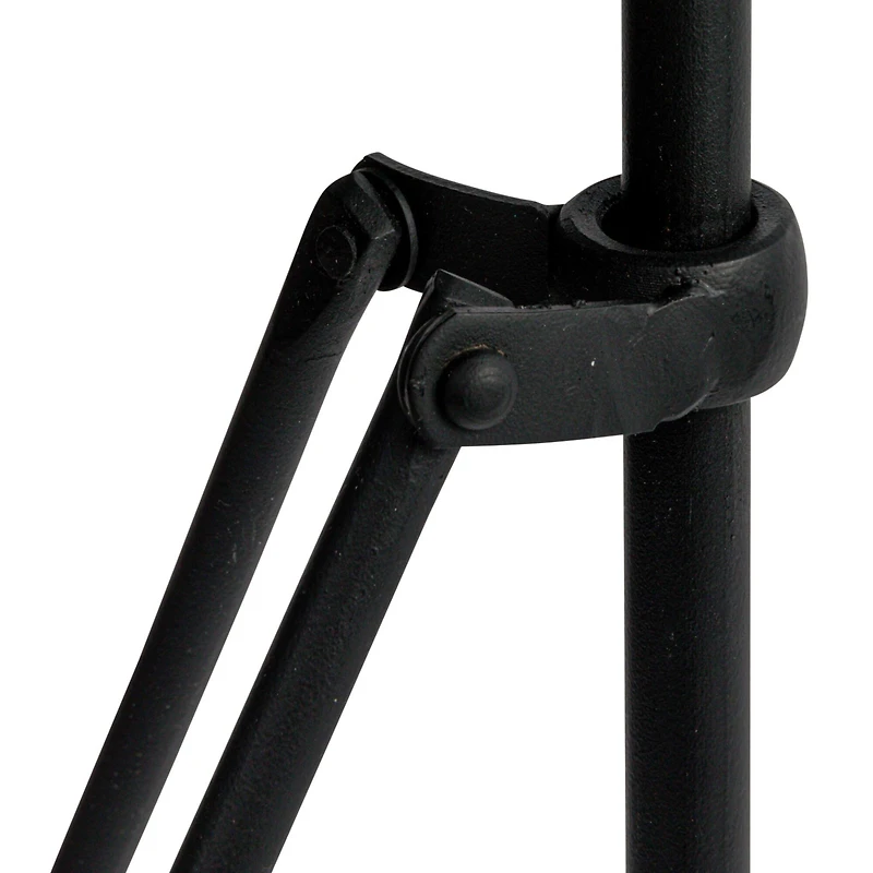 Hello Honey® 2ft. Black Wood Top Modern Round Metal Accent Table