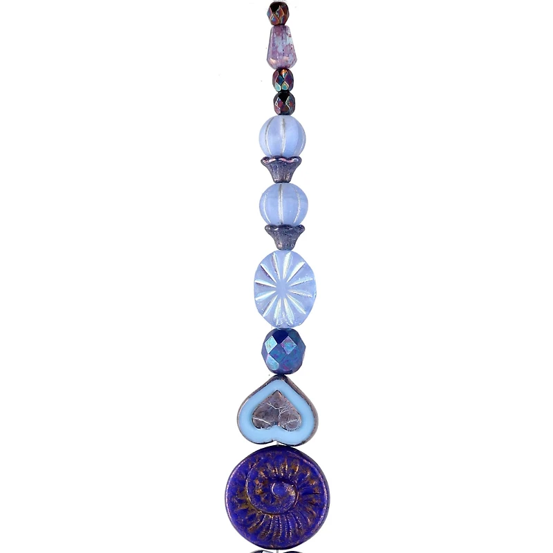 Blue Heart Czech Glass Bead Mix by Bead Landing™
