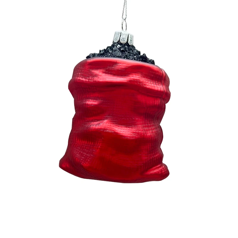 3.75" Red & Black Coal Sack Glass Ornament by Ashland®