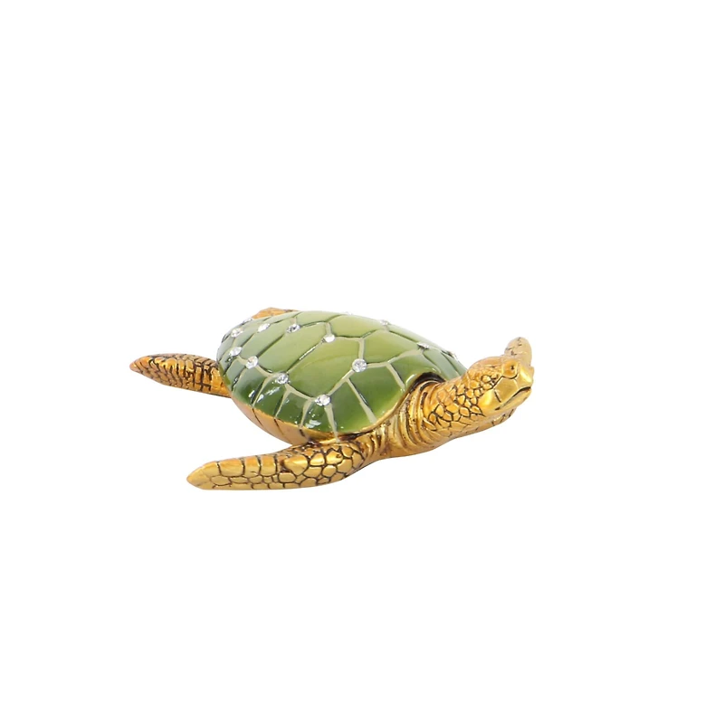 5" Brown Polystone Coastal Turtle Sculpture Set