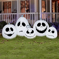 3ft. Airblown® Inflatable Halloween Jack Skellington White Pumpkin Faces Collection Scene