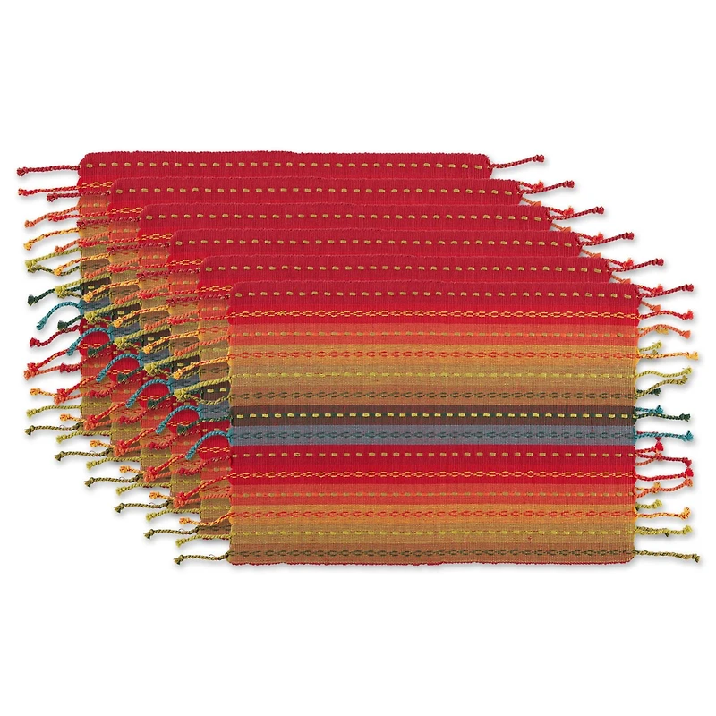 DII® Spice Tonal Stripe With Fringe Placemats, 6ct.