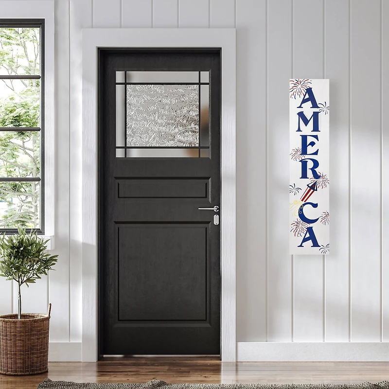 36" America Fireworks Wooden Wall Sign