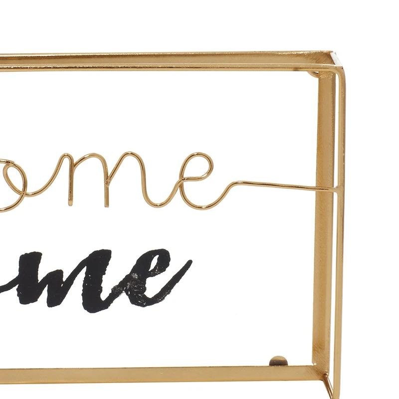 Gold Metal Contemporary Wall Sign Set