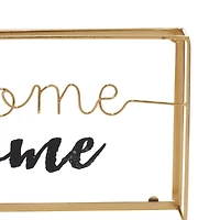 Gold Metal Contemporary Wall Sign Set