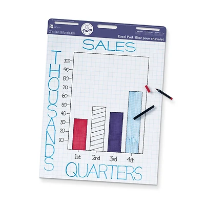 Pacon® 1" Grid Ruled White Easel Pad