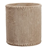 8" Beige Textured Cement Container 