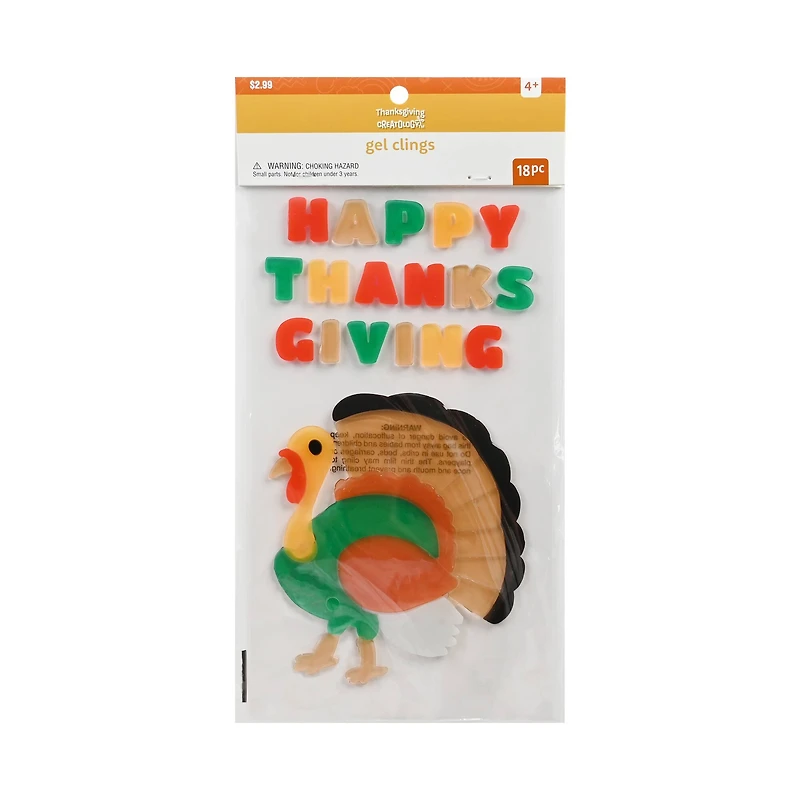 Happy Thanksgiving Turkey Gel Clings by Creatology™