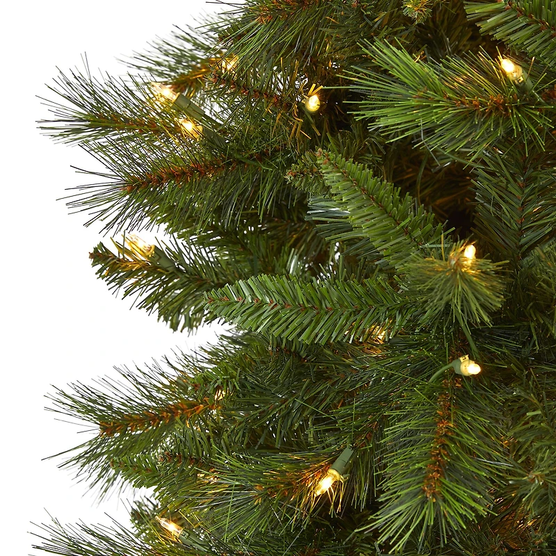 9ft. Pre-Lit West Virginia Mountain Pine Artificial Christmas Tree, Clear LED Lights