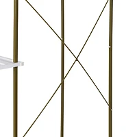 Honey Can Do Olive & White Freestanding Open Metal Closet Wardrobe