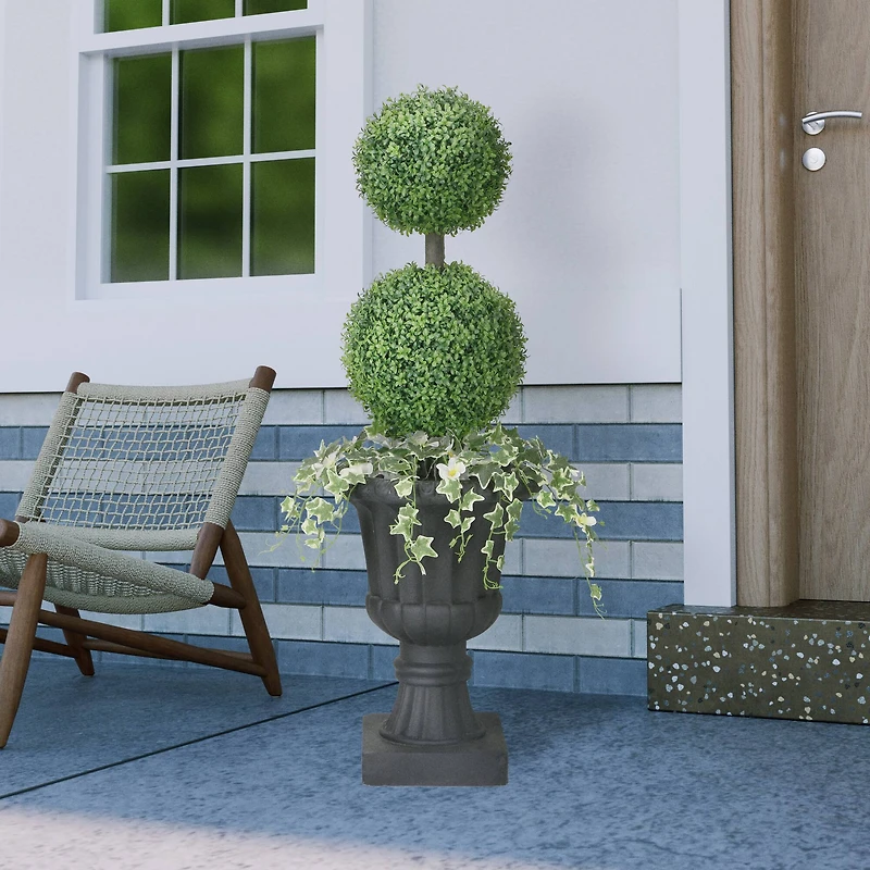 4ft. Topiary Boxwood Artificial Tree in Decorative Urn