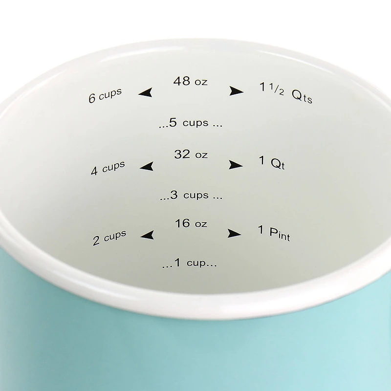 Martha Stewart 6 Cup Turquoise Enamel on Steel Measuring Cup