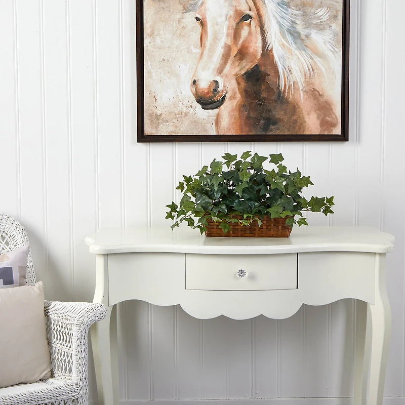 12.5" Puff Ivy in Ledge Basket