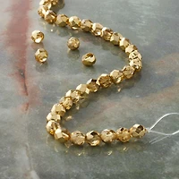 Gold Czech Fire Polished Glass Faceted Round Beads, 6mm by Bead Landing™