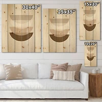 Designart - Abstract Sun Moon Geometric Print III - Modern Print on Natural Pine Wood