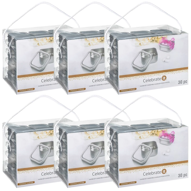 6 Packs: 30 ct. (180 total) Tin Favor Boxes by Celebrate It™ Occasions™