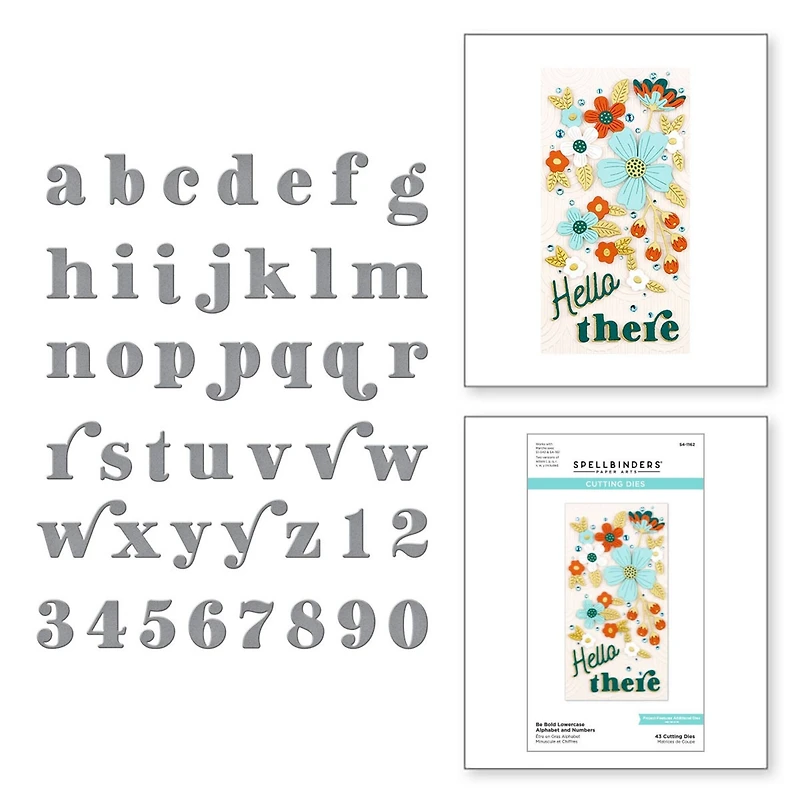 Spellbinders® Be Bold Lowercase Alphabet & Numbers Etched Dies