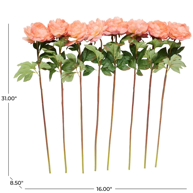 31" Orange Peony Artificial Flower Stem, 8ct.