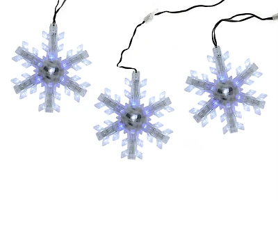 3ct. Cascading White and Blue LED Snowfall Snowflake Christmas Light Set