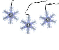 3ct. Cascading White and Blue LED Snowfall Snowflake Christmas Light Set