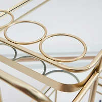 Hello Honey® Art Deco 2-Tier Mirrored Metal Bar Cart