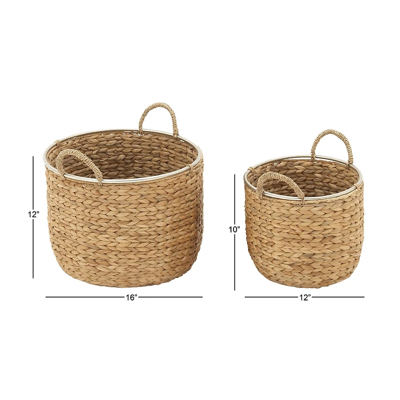 Tan Seagrass Natural Storage Basket Set