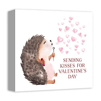 Hedgehog Heart Bubbles Canvas Wall Art