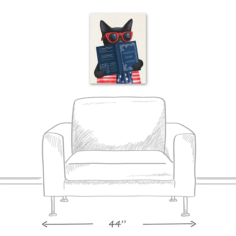 16" x 20" Patriotic Cat Canvas Wall Art