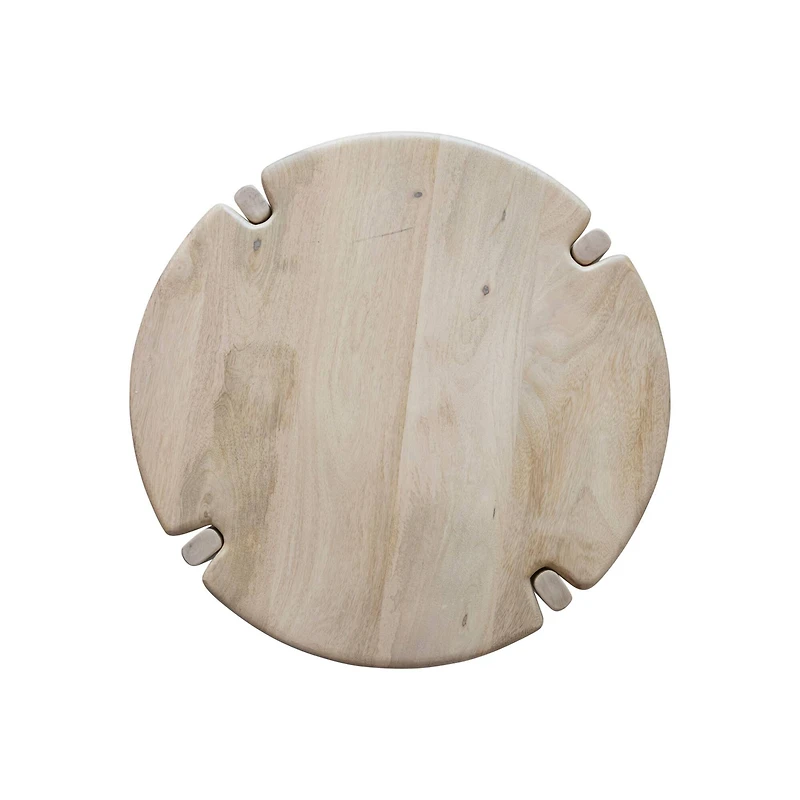 Hello Honey® 21.5" Natural Mango Wood Table with Interlocking Base & Bleached Finish