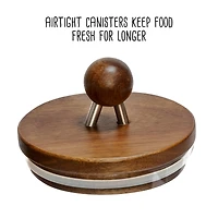 Honey Can Do Acacia Top Glass Kitchen Canister Set, 3ct.