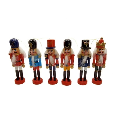 Wizardi 4.92" Classic Wooden Christmas Nutcracker Decoration Set, 6ct.