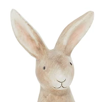 20" Gray Polystone Farmhouse Rabbit Garden Sculpture