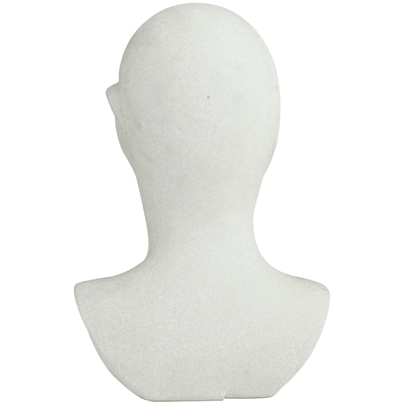 19" White Ceramic Cubist Inspired Head Sculpture
