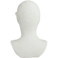19" White Ceramic Cubist Inspired Head Sculpture